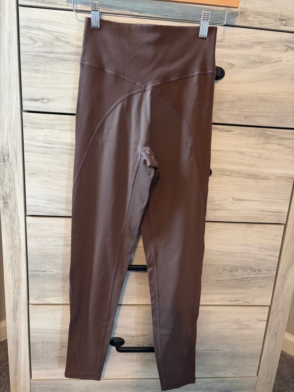 Aerie offline goals hi-rise ribbed brown leggings medium
